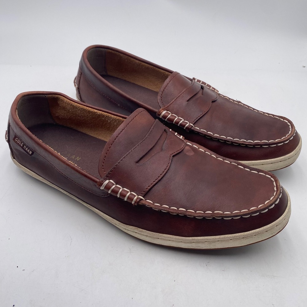 Cole Haan Grant Canoe Penny Loafers Mens 10.5M Brown Leather C24009 Driver Shoes